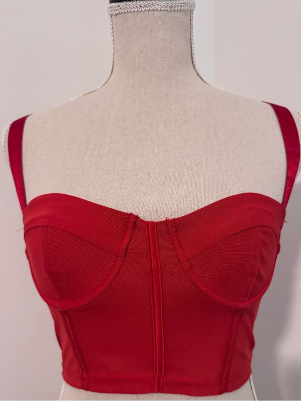 Edikted Red Corset Halter Tank Top Size S